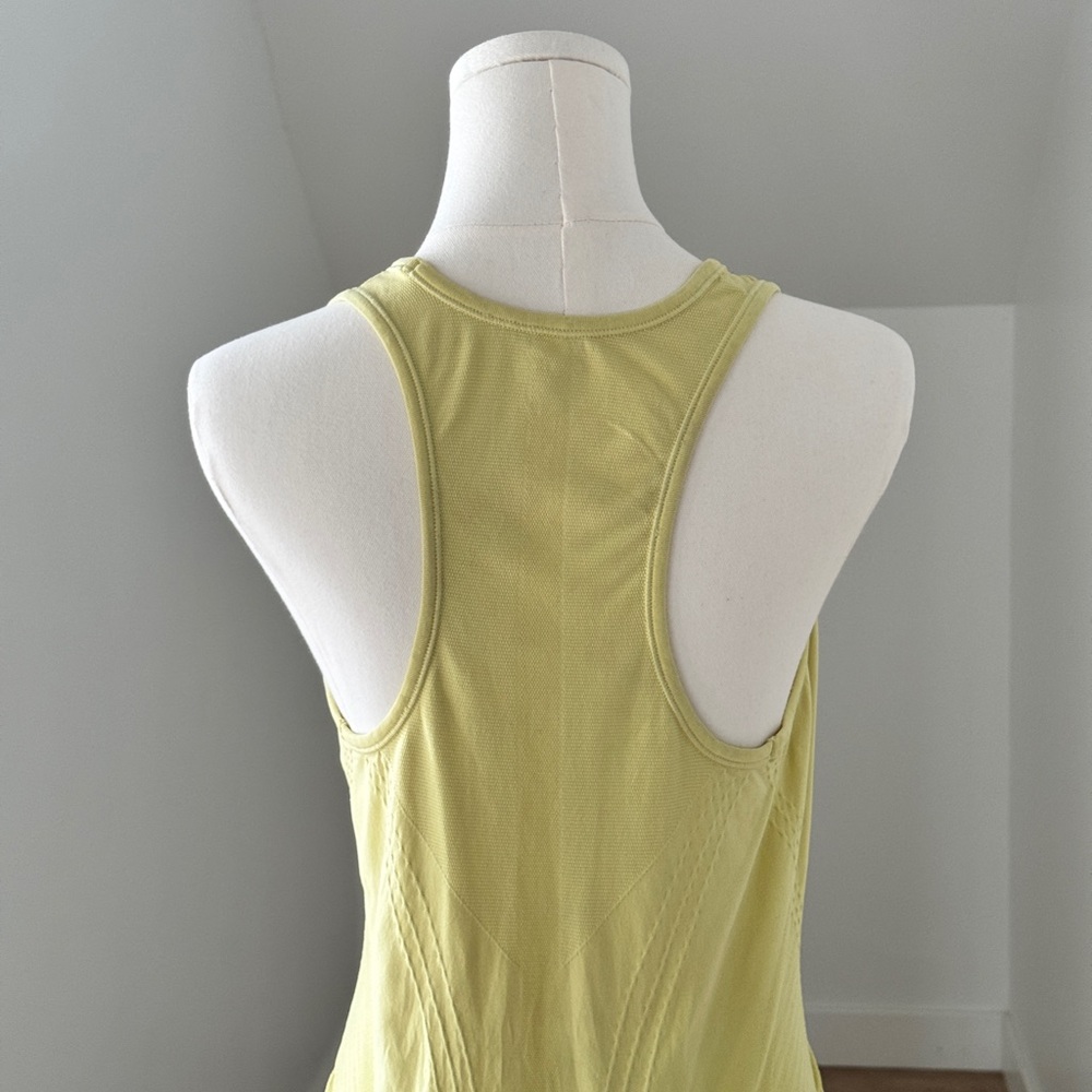 Athleta Speedlight Racerback Tank | Yellow, Ruched Sides, Size Large - Picture 8 of 10